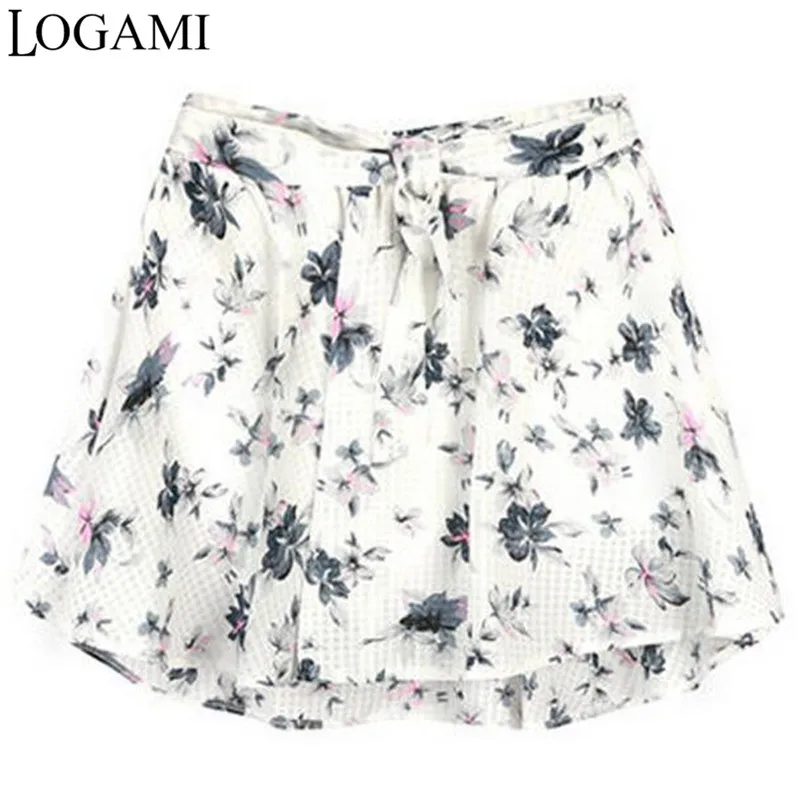 Юбка шорты Летняя шифоновая с цветочным принтом|faldas saia|printed chiffon skirtchiffon skirt |