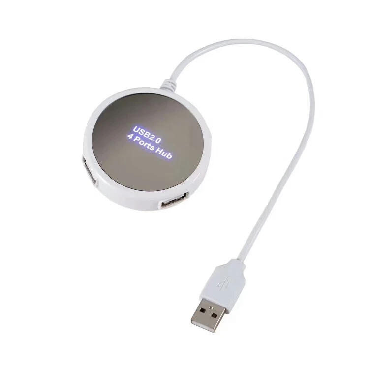 Round LED 4 Port Micro USB Hub 2.0 Splitter High Speed 480Mbps For Apple Macbook Air Tablet Laptop Computer Notebook | Компьютеры и
