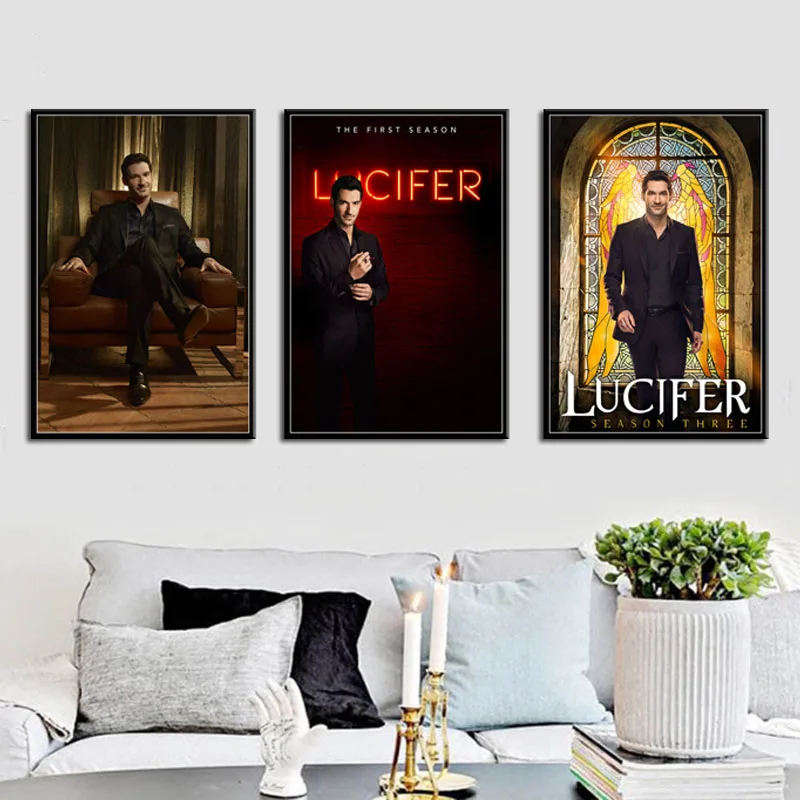 P760 Lucifer Горячая ТВ серия шоу новый сезон Художественная Роспись Шелковый Холст