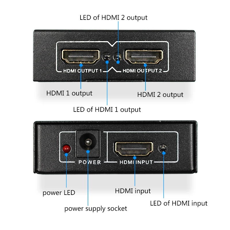 HDMI сплиттер 1 вход 2 выхода 1080P конвейер коробка Сплит устройство дисплеера в