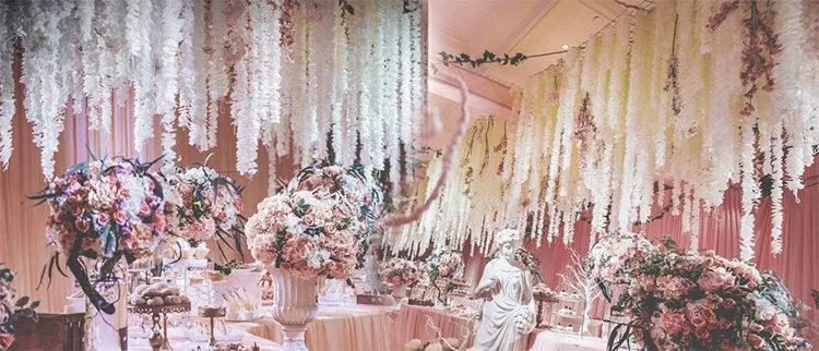 10 шт. ротанговая полоса Wisteria искусственная Цветочная лоза для арок Свадебные домашние вечерние дети украшение комнаты своими руками искусственные поддельные цветы