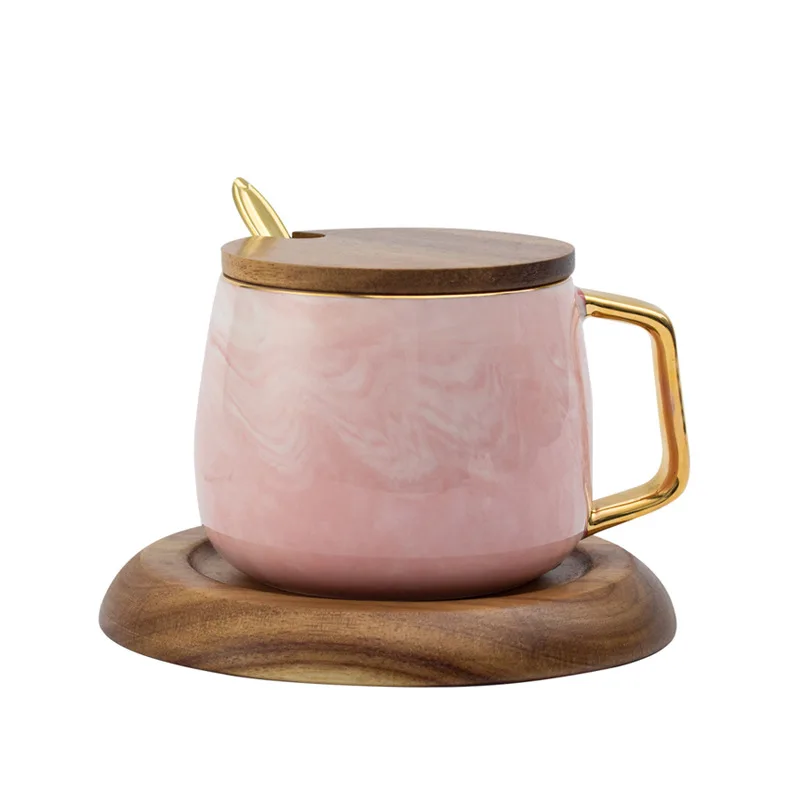 Керамическая чашка и блюдце Marbling кружка Круглый Чайный кофейный набор