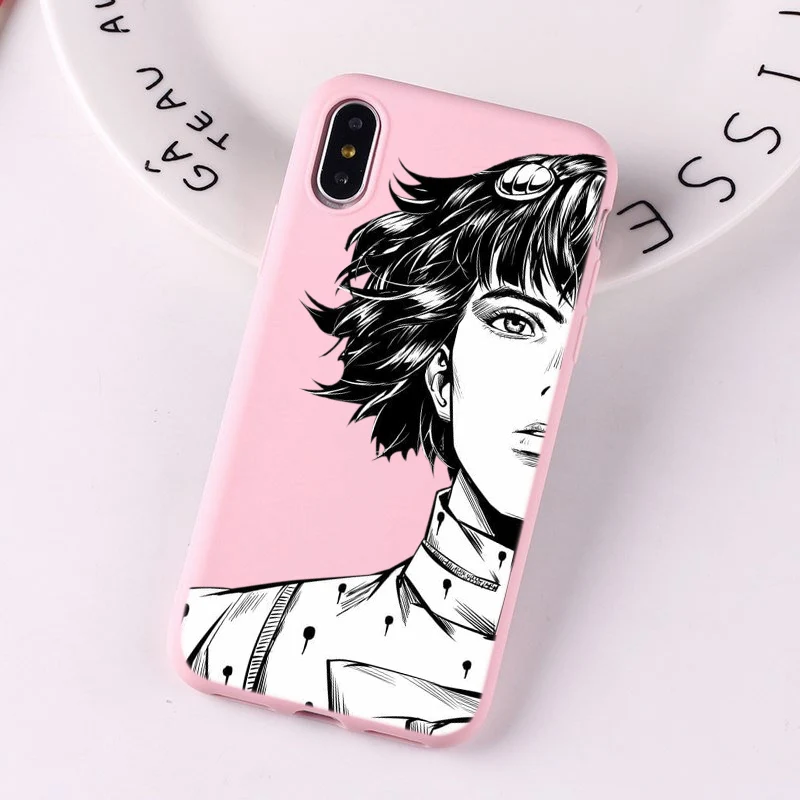 JOJO 39 s причудливые Приключения японский чехол для телефона аниме для iPhone 7 8 6 plus 6s X XS max XR 5 5S SE розовый белый цвет