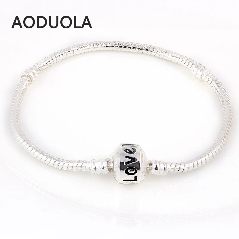 Серебряная змеиная цепочка с надписью Love|chamilia bracelets|charm braceletbracelet silver |