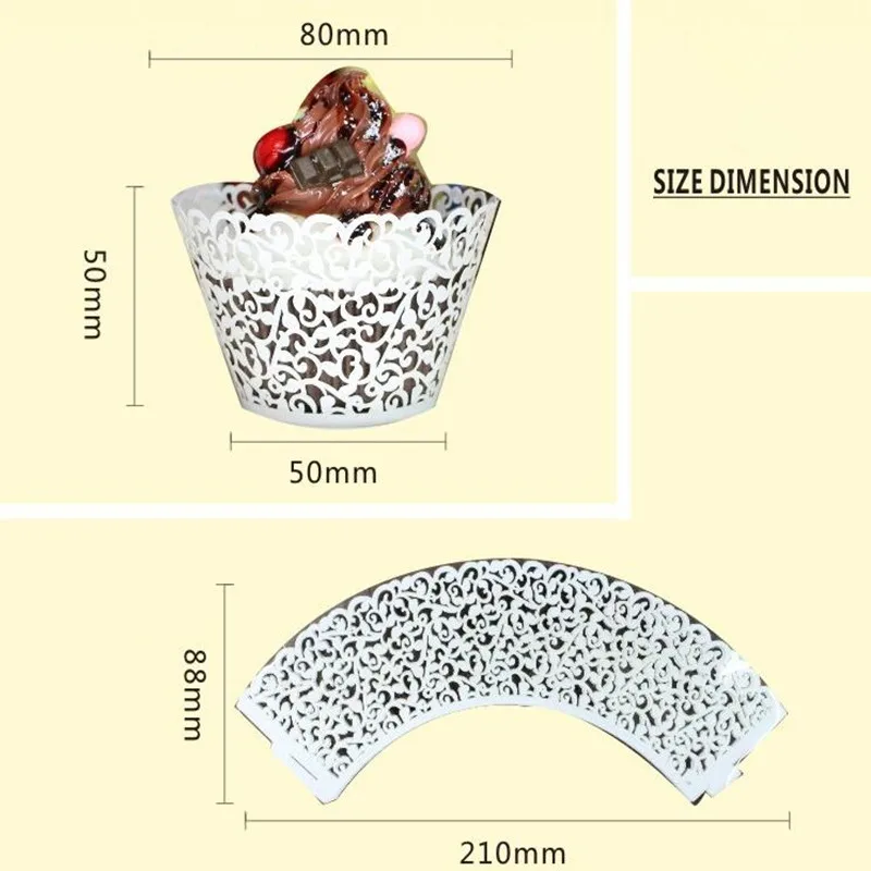 

60pcs/lot Laser Cut Cupcake Wrappers Cake Cup Wraps Wedding Birthday Hoilday Party Supplies Home Decoration Tools