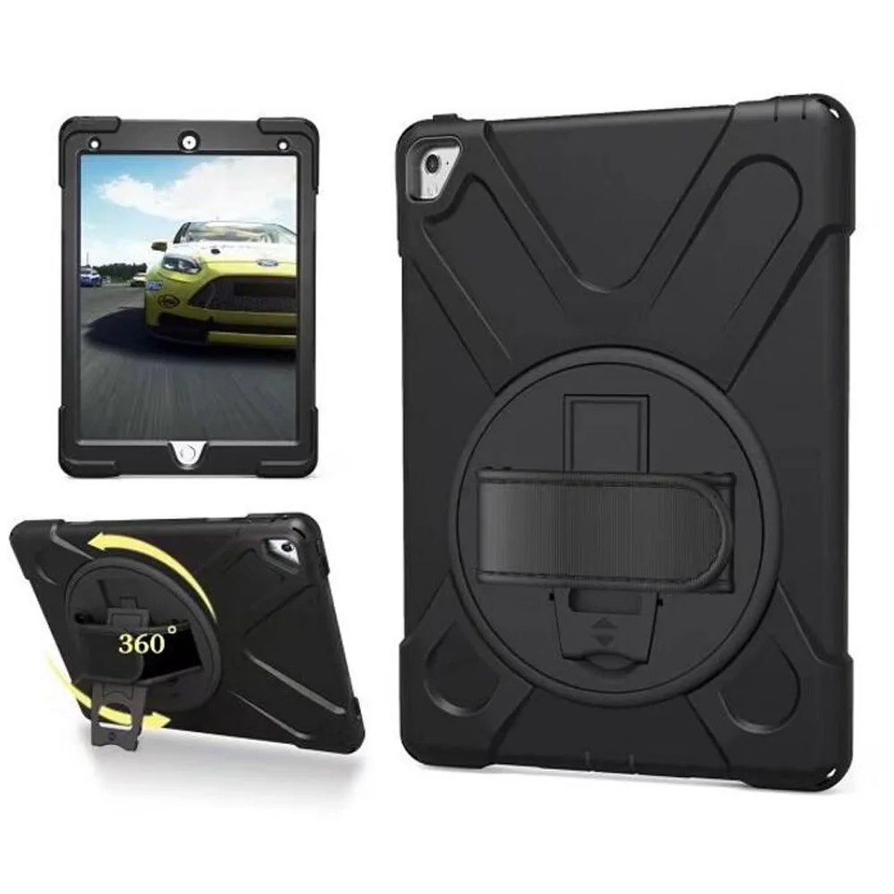 360 degrees rotate case For iPad Pro 9.7 A1673 A1674 A1675 Heavy Duty Silicone Hard Shockproof Kids funda cover + Flim+ Pen | Компьютеры и