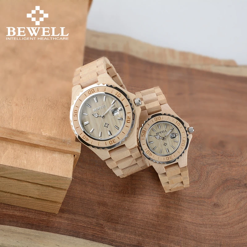 BEWELL Роскошные парные часы для влюбленных в подарок любящим друзьям деревянные