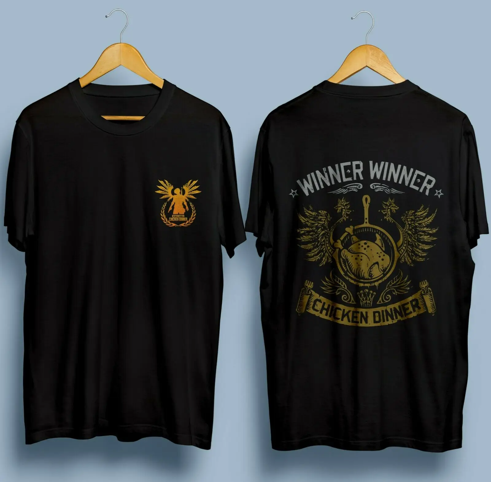 Новинка победитель курица ужин Pubg черная футболка размер S 3XL скидка 100% хлопок для