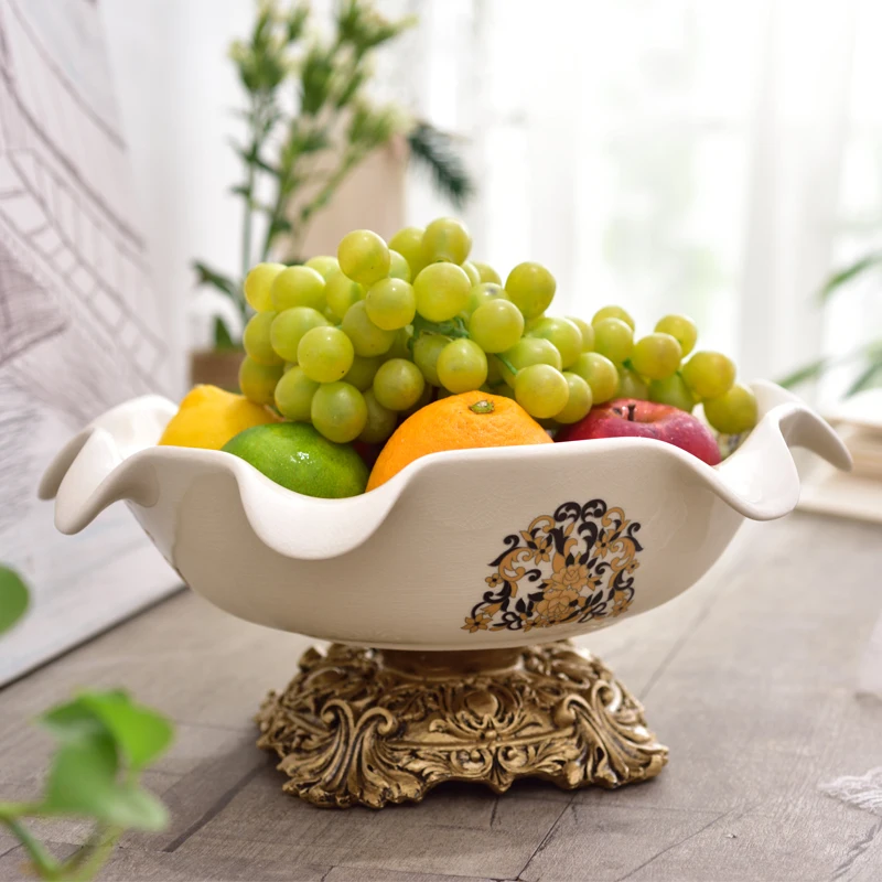 

high-grade ceramic fruit fruit plate dry fruit tea table living room decoration decoration Home Furnishing basket