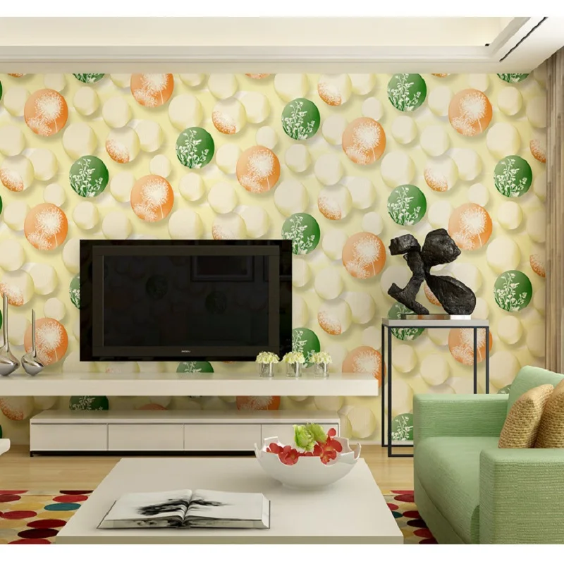 Обои красочные Пузырьковые Текстурированные Настенные покрытия винтажная