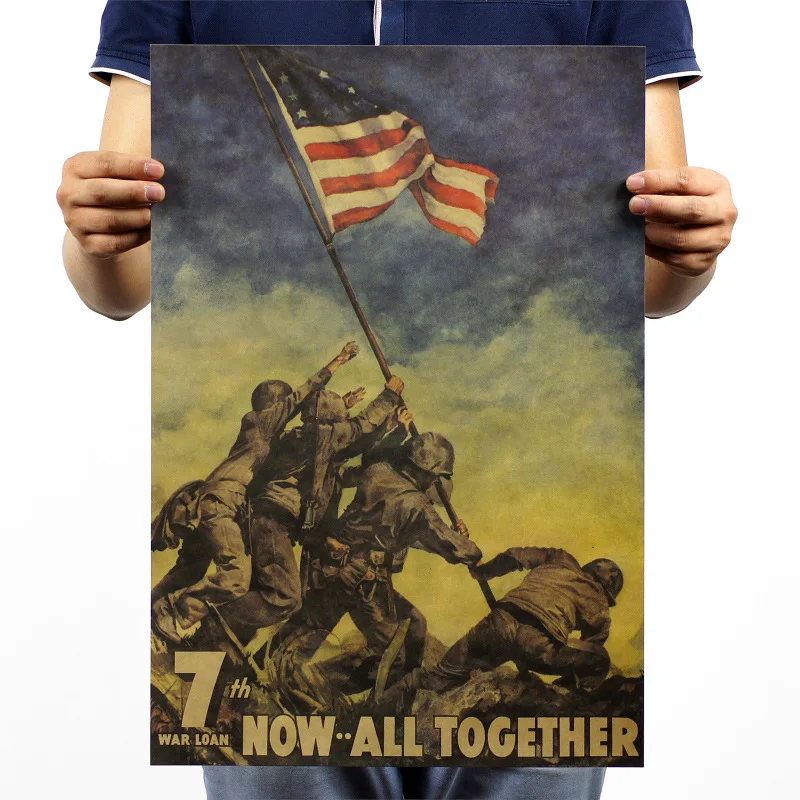 Богатый цвет Вторая мировая война винтажный стильный бумажный постер Ретро