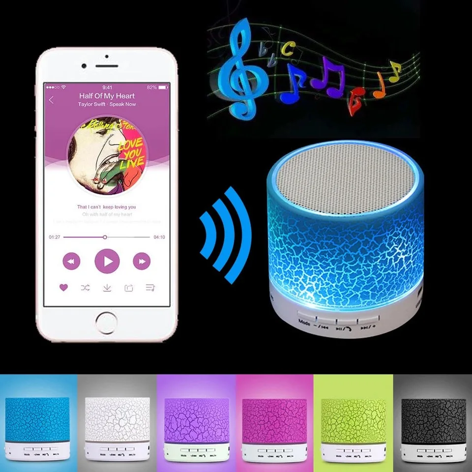 SUOZUN A9 LED Портативный Мини Bluetooth динамик s беспроводной громкой с TF USB FM микрофоном