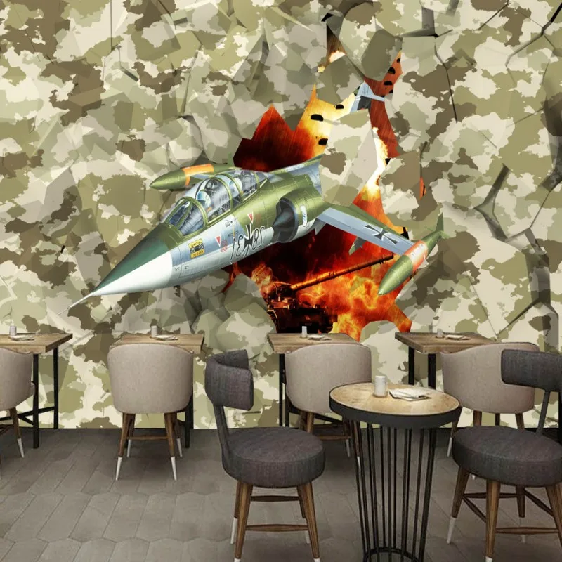 Фотообои 3D стерео самолет настенный Бар Ресторан Настенные обои для гостиной