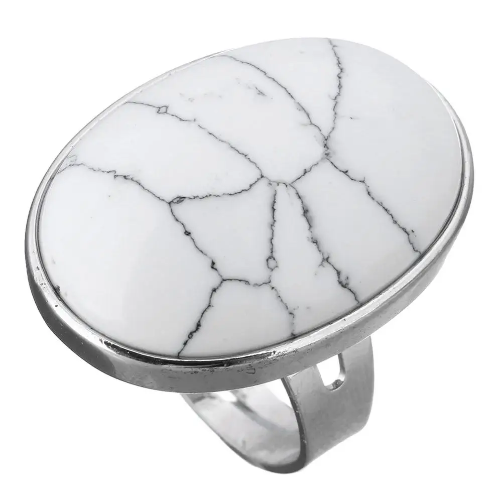 White Turquoise Винтажное кольцо под старину натуральный камень, модное ювелирное изделие, голубой бирюзовый морской опал, кольцо на палец для женщин, свадебные кольца на годовщину 7-10 - Цвет основного камня: White Turquoise