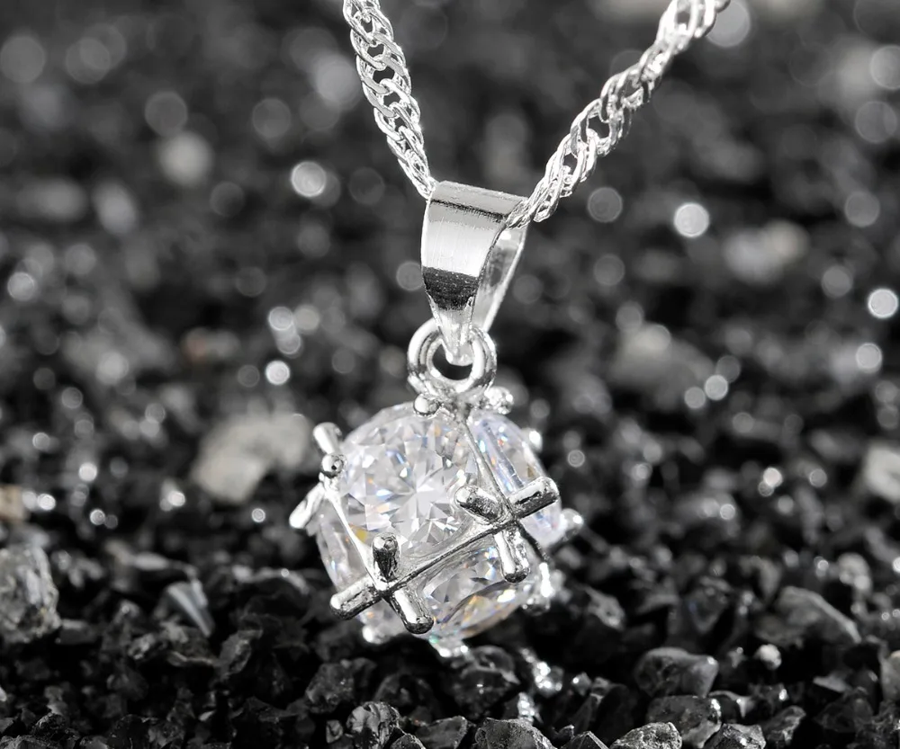 Лидер продаж, женское ожерелье с подвеской из серебра 925 пробы с цветными кристаллами, бесплатная доставка