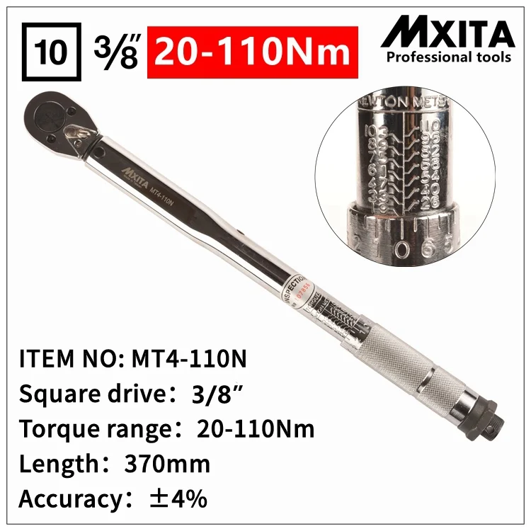 MXITA 1/4 ''динамометрический ключ Capri Tools чехол для ног фунт 5-25 нм Регулируемый ручной гаечный ключ Трещоточный ключ инструмент - Цвет: 20-110Nm