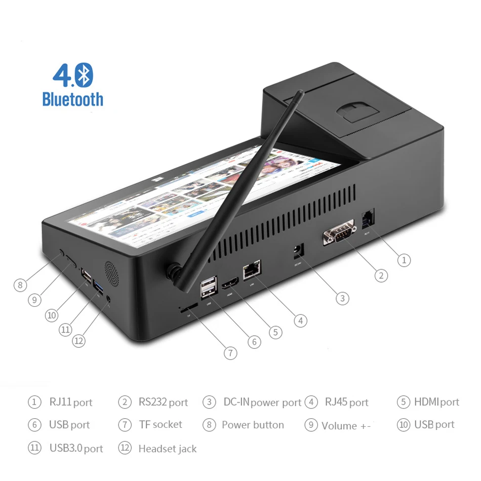 PIPO X3 принтер POS PC Win10 Мини ПК планшетный компьютер Intel Z8350 четырехъядерный 8 9