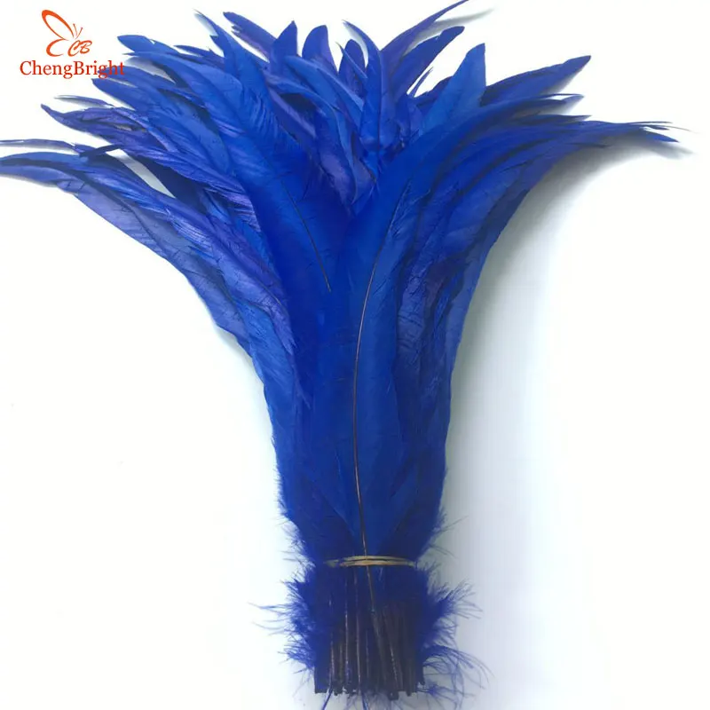 CHENGBRIGHT Blue 50 шт 35 40 см натуральный Петух Coque хвостовые перья дешевые для украшения
