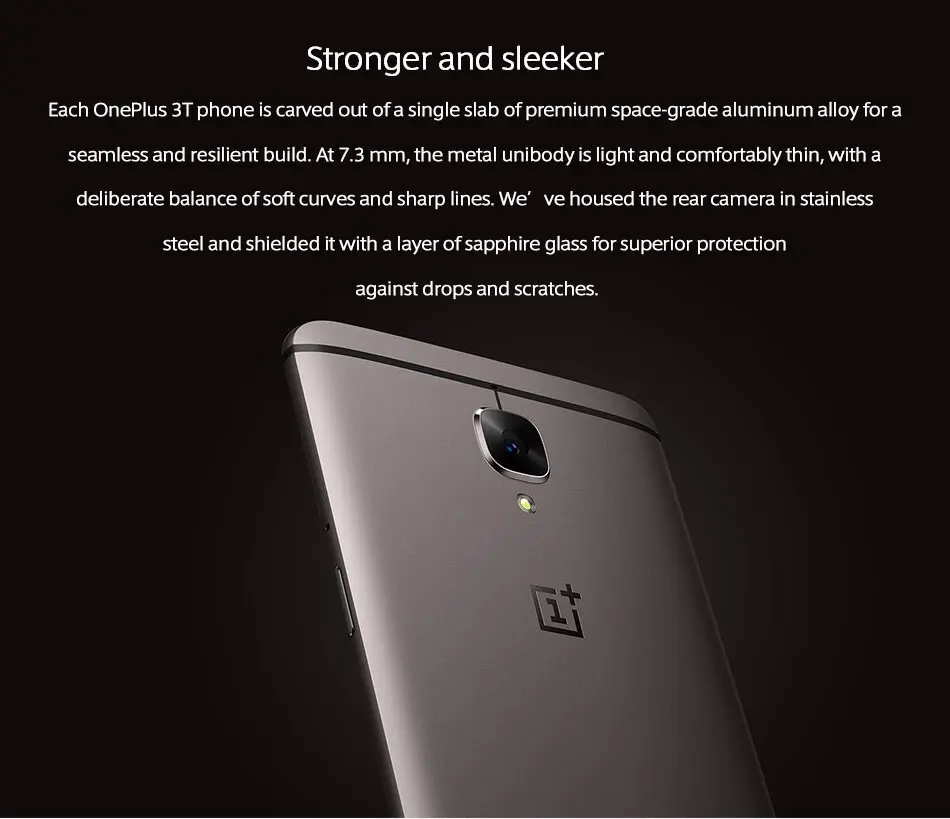 Чехол из ПВХ для OnePlus 3T A3003(версия ЕС), сеть 4G LTE, мобильный телефон, 5," 6 ГБ Оперативная память 64 Гб/128 ГБ Встроенная память Snapdragon 821 NFC Android Dual SIM телефон с ближней бесконтактной связью