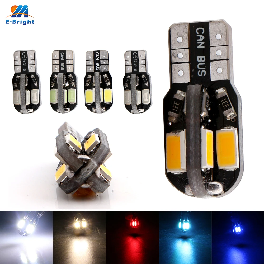 YM E-Bright 300PCS T10 Canbus W5W 194 168 5730 8 SMD Error Free Led License Plate Lights No Clearance Light bulbs on. -> YM E-Bright 300 шт. T10 Canbus W5W 194 168 5730 8 SMD Ошибка светодиодные фонари номерного знака без габаритного света включены.