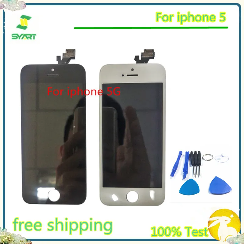 

ЖК-дисплей для iphone5 100% протестированный AAA качественный ЖК-дисплей + сенсорный экран дигитайзер сборка Сменные аксессуары для iphone 5 5G