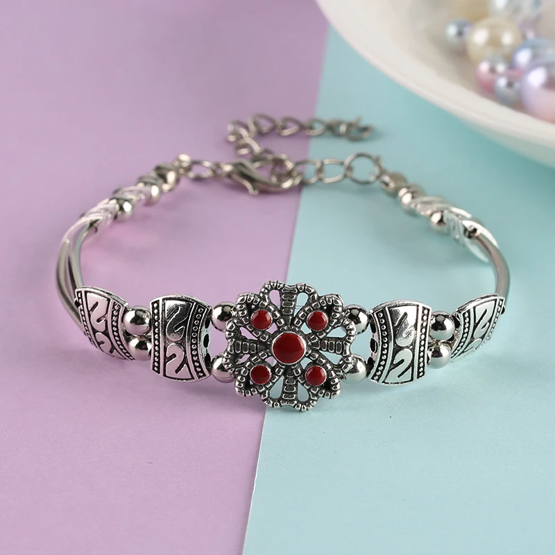 Модный браслет серебристого цвета Геометрическая цепочка и звенья браслеты с