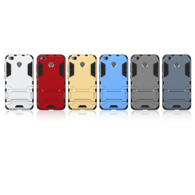 Armor Shockproof Phone Case For Xiaomi Redmi 4X Plastic+Silicone Hybrid Kickstand Hard Back Cover Capa 4 X |