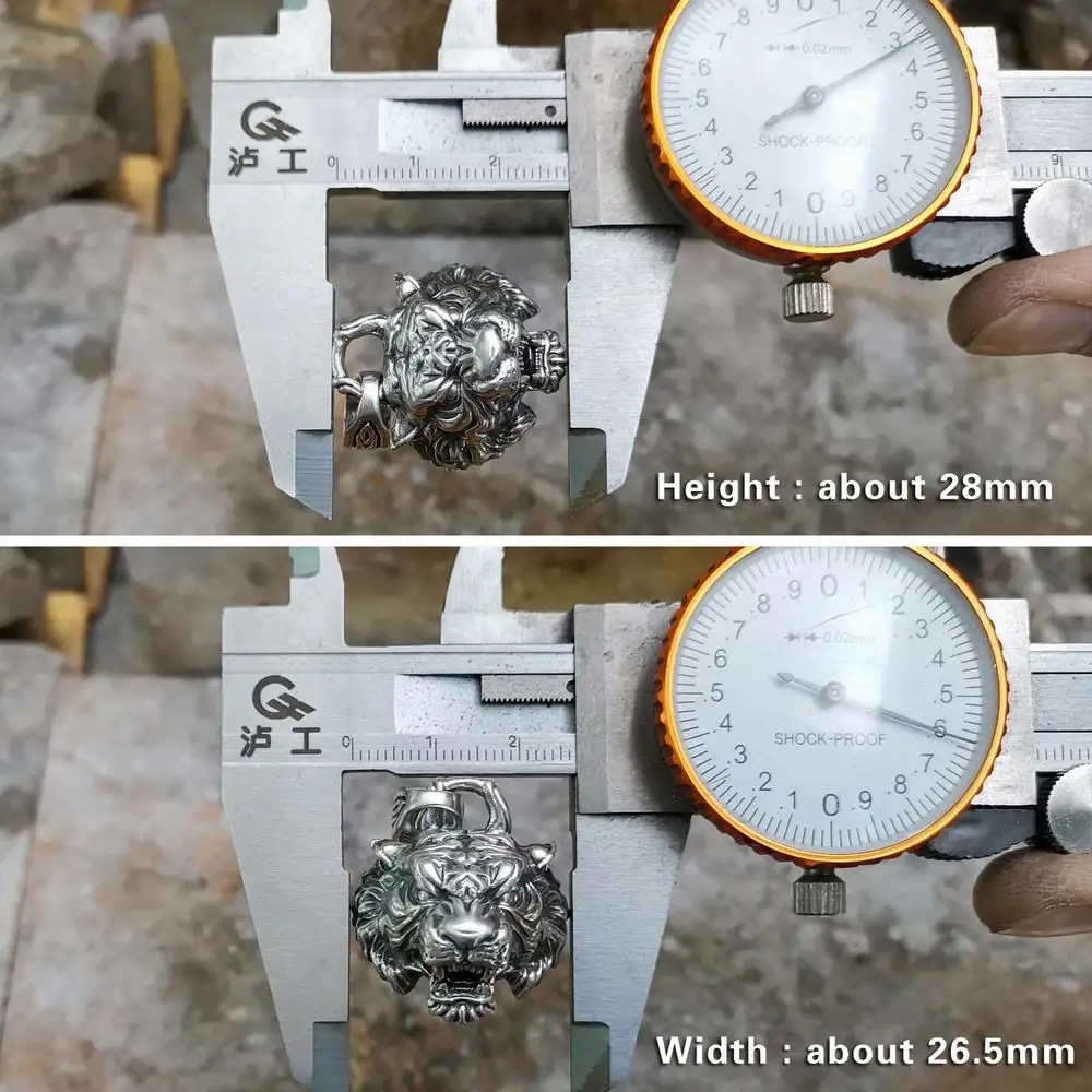 LINSION 925 пробы серебряные высокие детали подвеска Тигр Мужская Байкерская в стиле