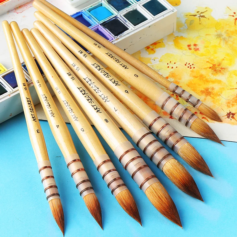 Нейлоновая кисть ART SECRET краска акварелью специальная ручка с крючком для