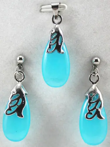 Beautiful Charm oval green blue purple yellow red stone earring pendant set | Украшения и аксессуары