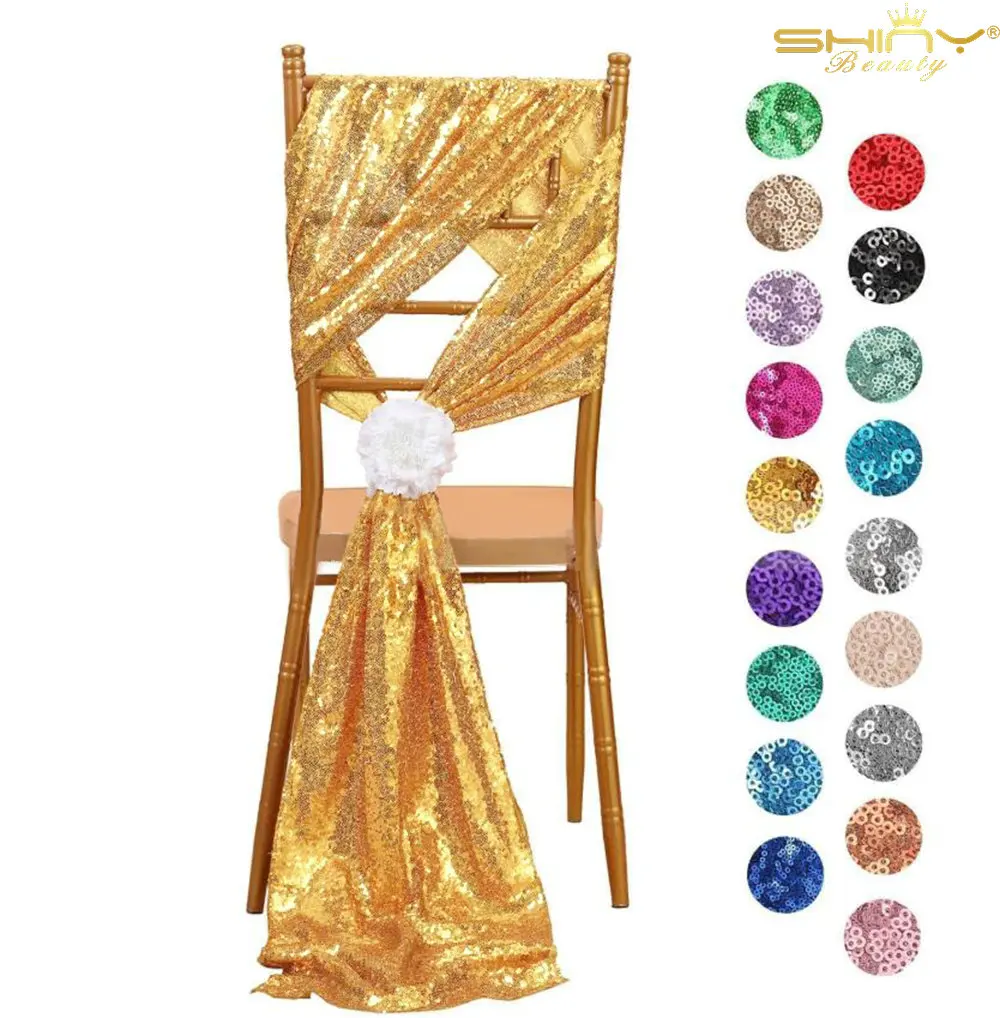 Блестящая Красота 30*275 см длинный Чехол для стула свадебного decoration-C0307 | Дом и сад