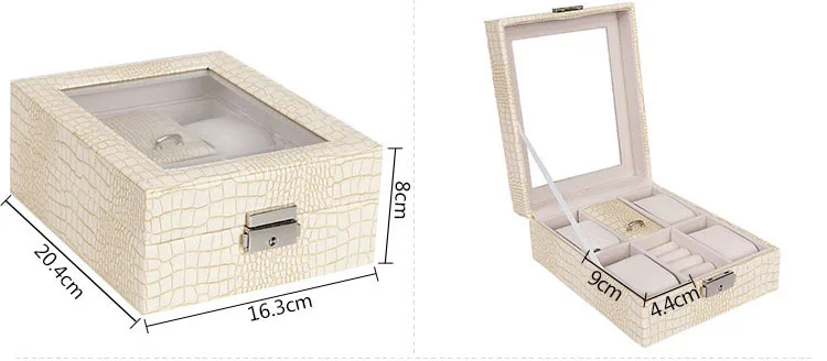 Женские Подарочные часы/кольцо 4 + 2 ячейки Коробка Часов домашний чехол красочный