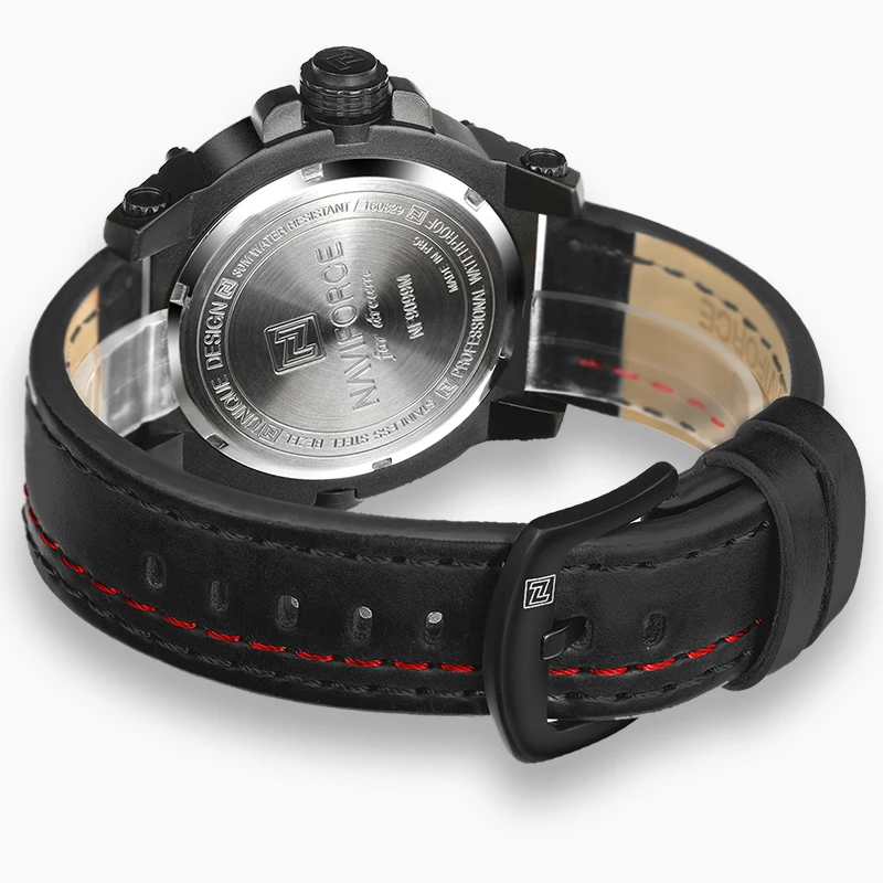 Топ люксовый бренд Naviforce мужские спортивные часы кожаные кварцевые модные