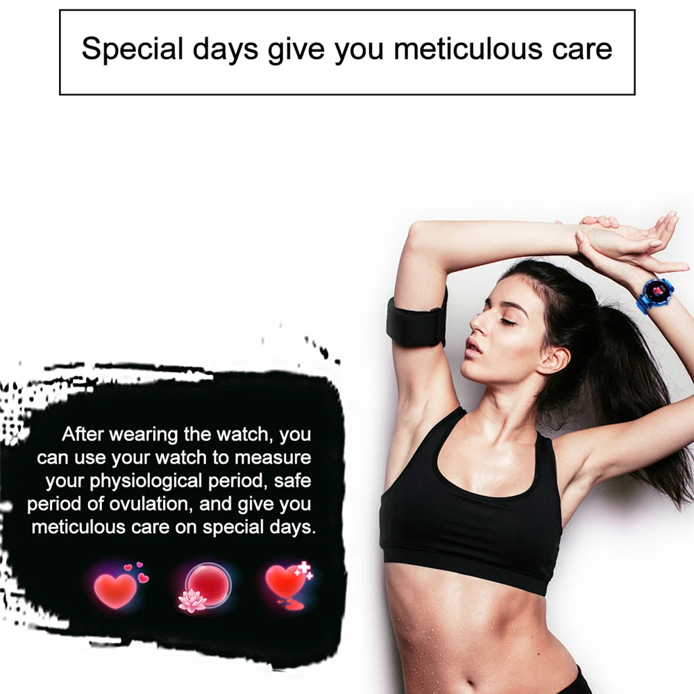 Женское платье HI18 IP67 Водонепроницаемый Женский Смарт браслет монитор сердечного