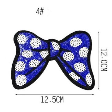 Hghym Красочные Лук патчи 12X12.5 см вышитая аппликация швейной блесток патч железа на