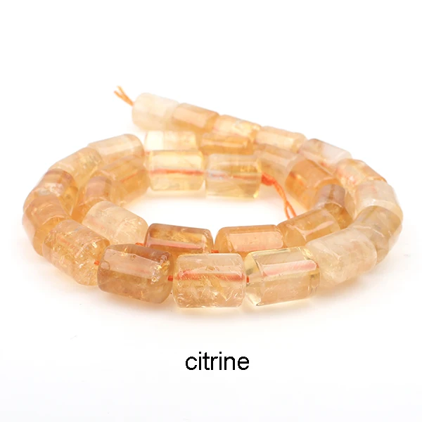 Citrine 1 нитка в форме треугольной призмы натуральный Aquamarin Amazon Роза Prehnit e Тигрового Глаза перфорированные повседневные бусины для ювелирных изделий - Цвет: Citrine