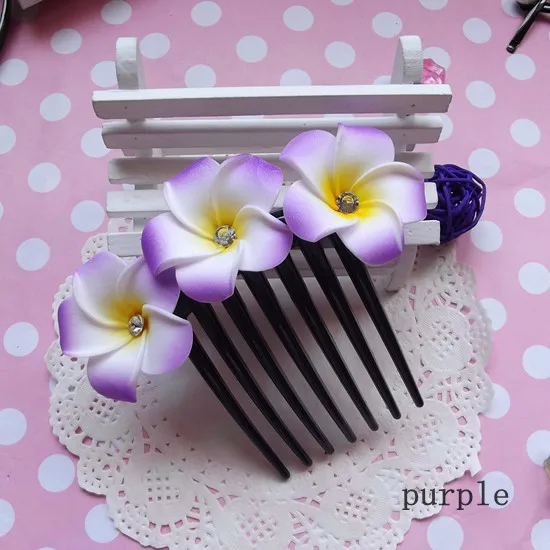 purple HappyKiss/, расческа для волос в цветочек на свадьбу, заколка для волос - Цвет: purple