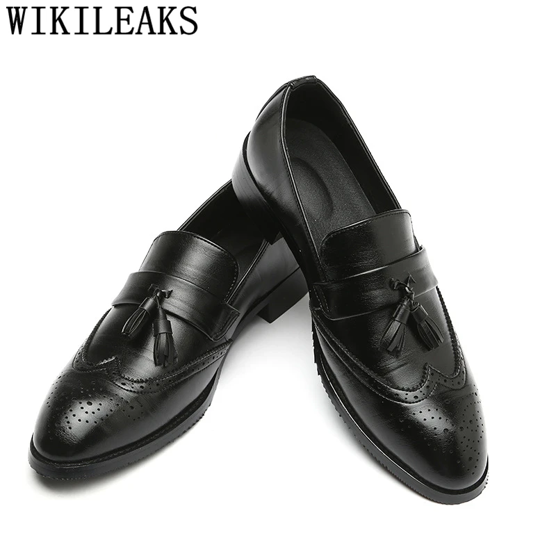 Туфли Броги мужские классические кожаные лоферы Классическая обувь для