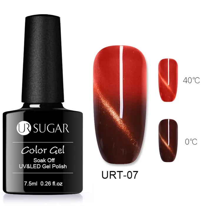 Thermal URT-07 Ur Sugar 7,5 мл термальный Магнитный Гель-лак для ногтей кошачий глаз блеск изменение температуры цвета отмачиваемый УФ Гель-лак для дизайна ногтей - Цвет: Thermal URT-07