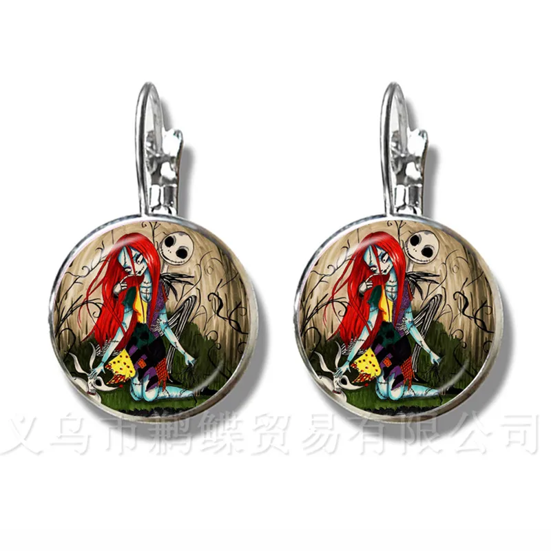 Посеребренные серьги гвоздики для женщин и девочек стеклянные Мультяшные