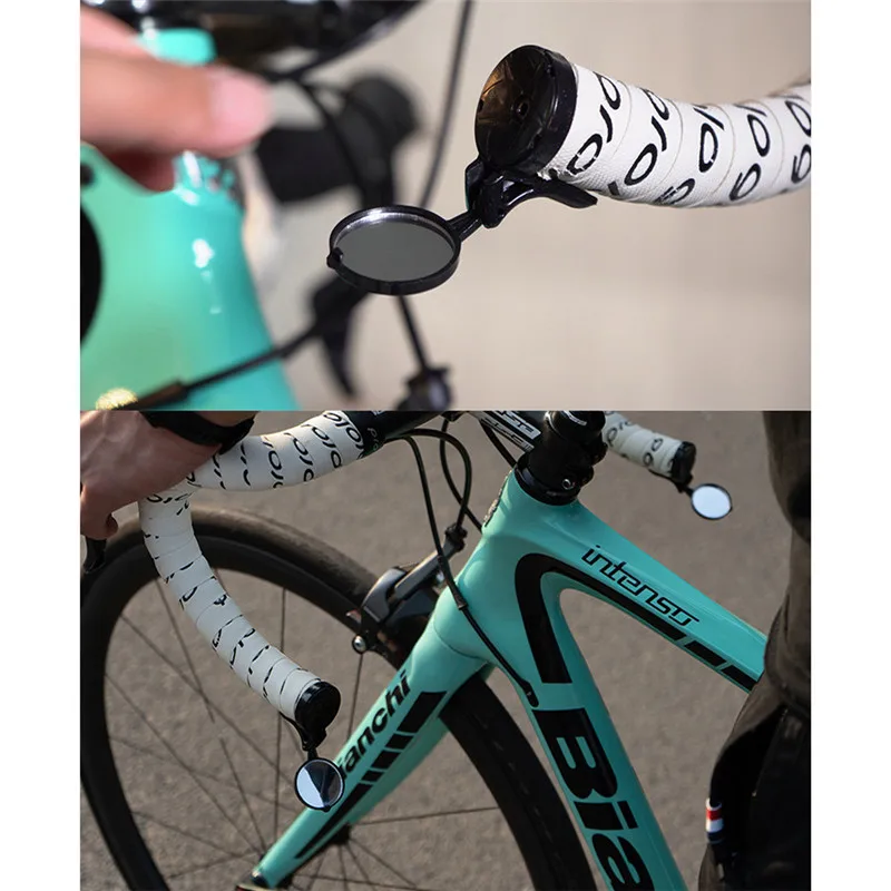 Bicycle Rearview Handlebar Mirror Cycling Rear View MTB Bike Silicone Handle Rearview Mirror for Road Bike Unbreakable Rotatable