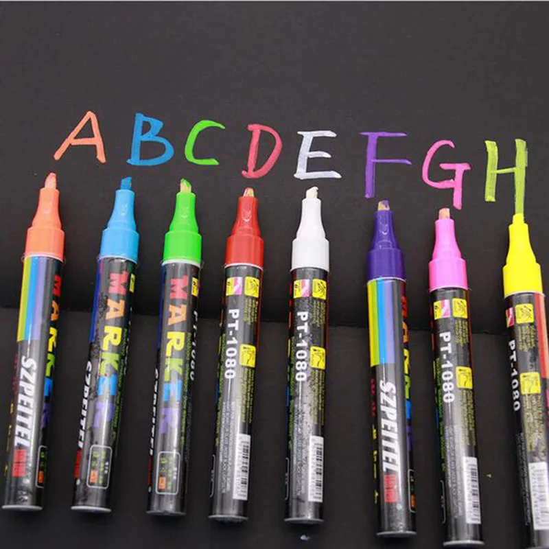 

Fluorescent 8 Colors Highlighter Fluorescent Liquid Chalk Marker Pen Neon Pen Tableboard 6mm