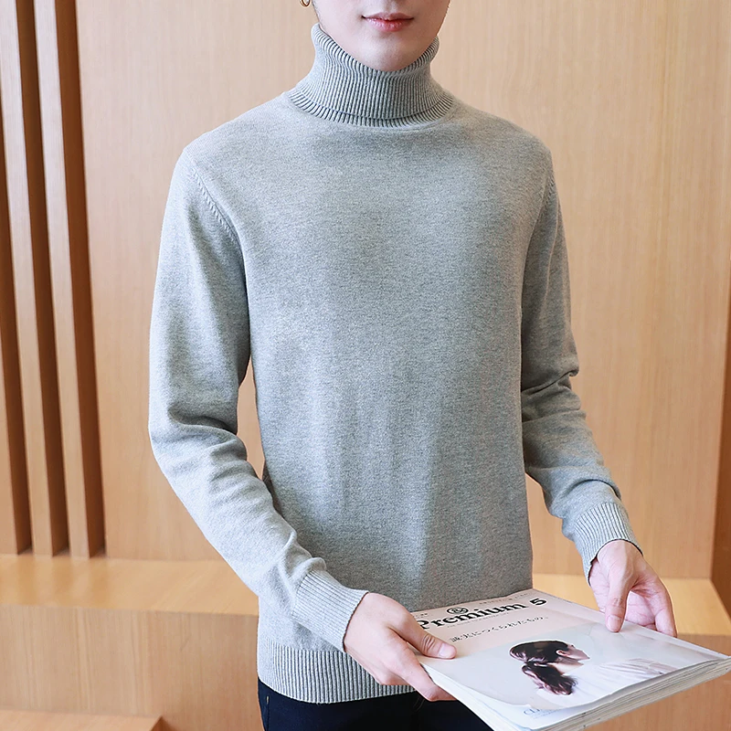 Новинка 2018 модный Повседневный свитер на осень и зиму водолазка приталенный