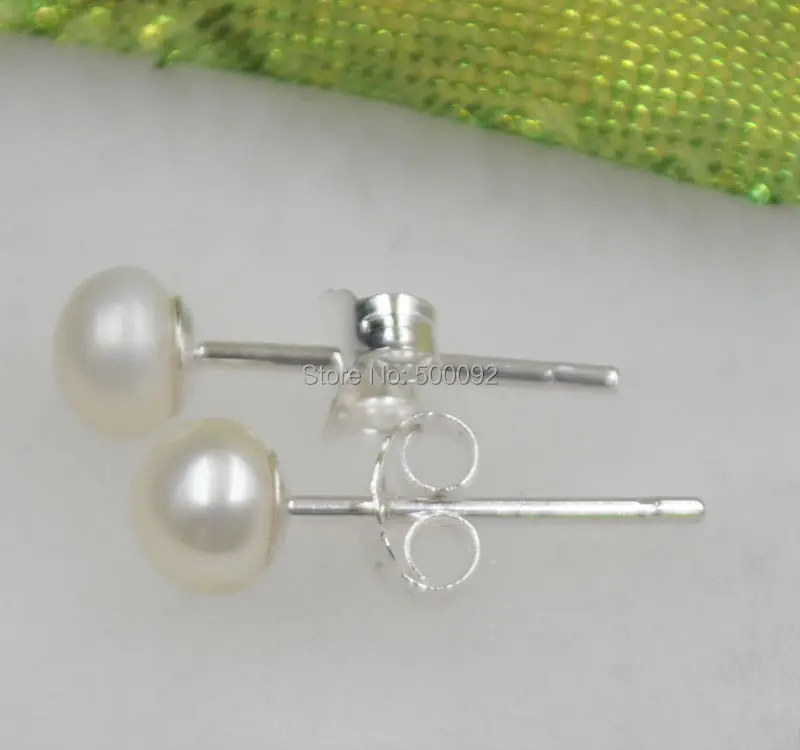 

2020 Limited Promotion Trendy Women Round Aros 4 Pairs 4-5mm Button Cultured Pearl Stud Earrings 925 Studs