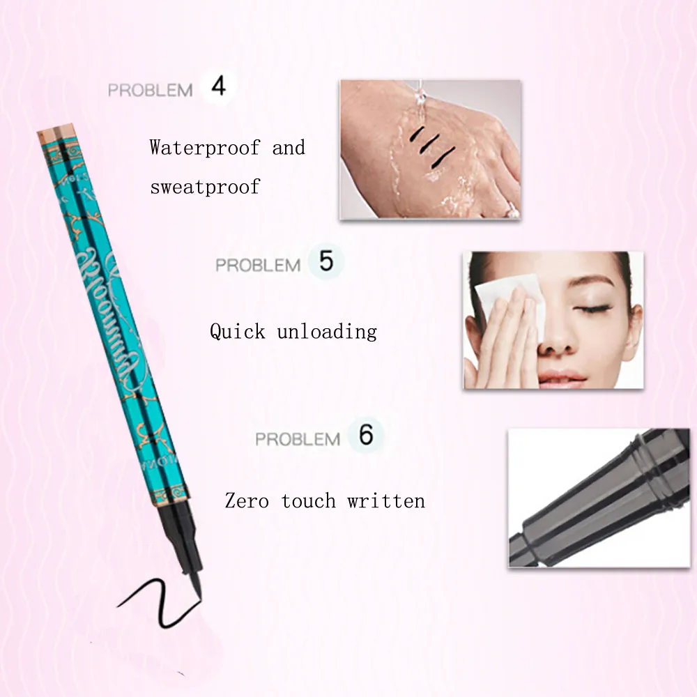 Tricolor Quick-drying Lasting Waterproof Sweatproof Black Eyeliner Pen Lliquid and durable Easy to carry 6.3 | Красота и здоровье