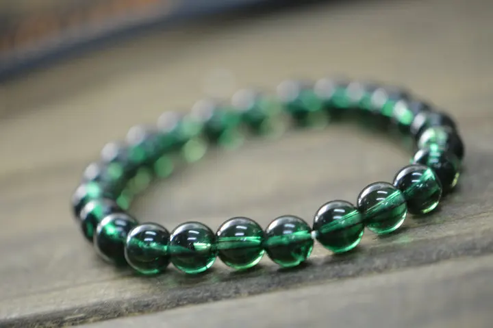 

5pcs High Quality Dark Green Crystal 8mm Round Beads Luxury Fashion Women Jewelry Birthday Gift Mother