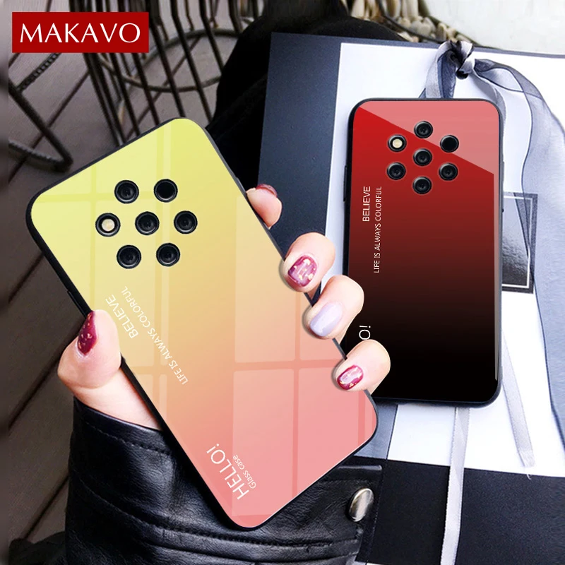 Чехол-накладка MAKAVO для Nokia 9 PureView роскошные чехлы из закаленного стекла с