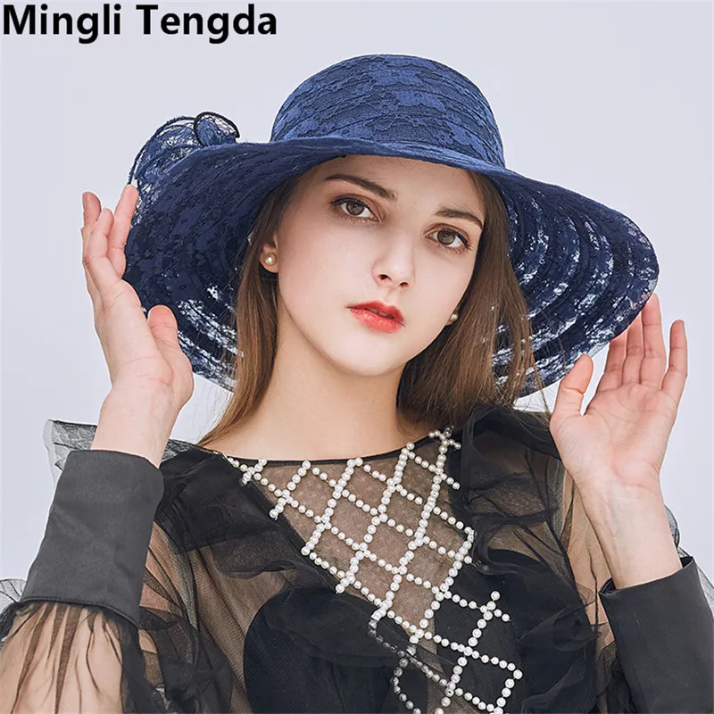 Элегантная Свадебная шляпка Mingli Tengda большая для невесты белый/светильник