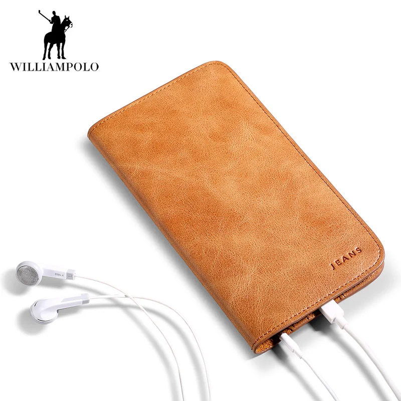 Мужской кошелек винтажный из натуральной кожи для iPhone 7S 2018|men purse|genuine leather wallet