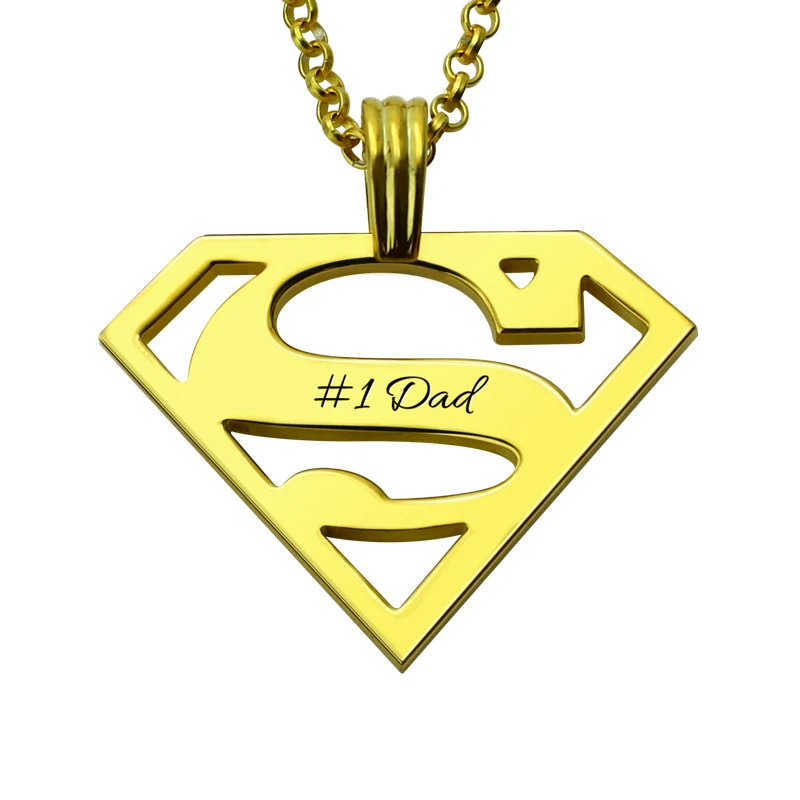 

AILIN 2020 Fashion Silver Necklace 18K Plated Gold Color Personalized Name Necklace for Dad Mens' Fine Jewelry Fathers Day Gifts